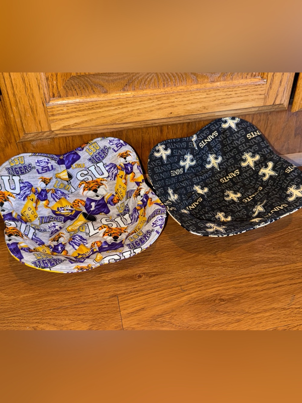 LSU & Saints Reversible bowl holders- Purple/Black